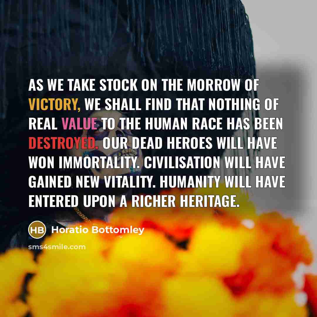 “As we take stock on the morrow of victory, we…” quote by Horatio Bottomley