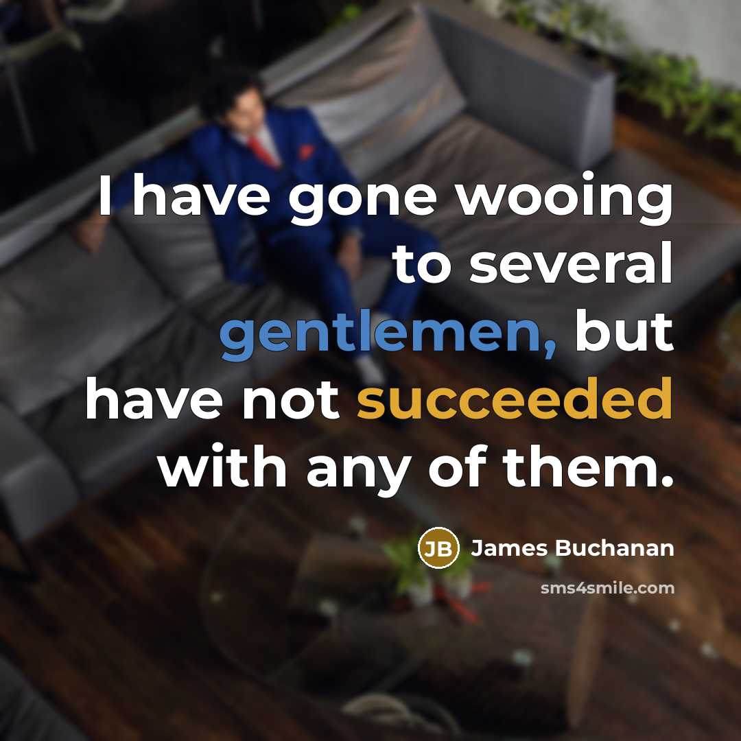 “I have gone wooing to several gentlemen, but have not…” quote by James Buchanan