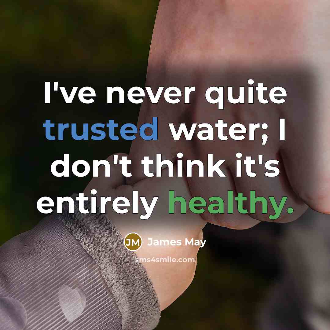 “I've never quite trusted water; I don't think it's entirely…” quote by James May