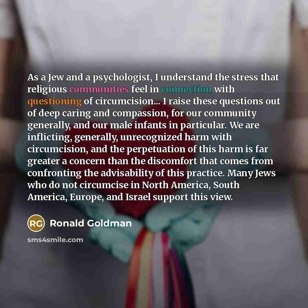 “As a Jew and a psychologist, I understand the stress…” quote by Ronald Goldman