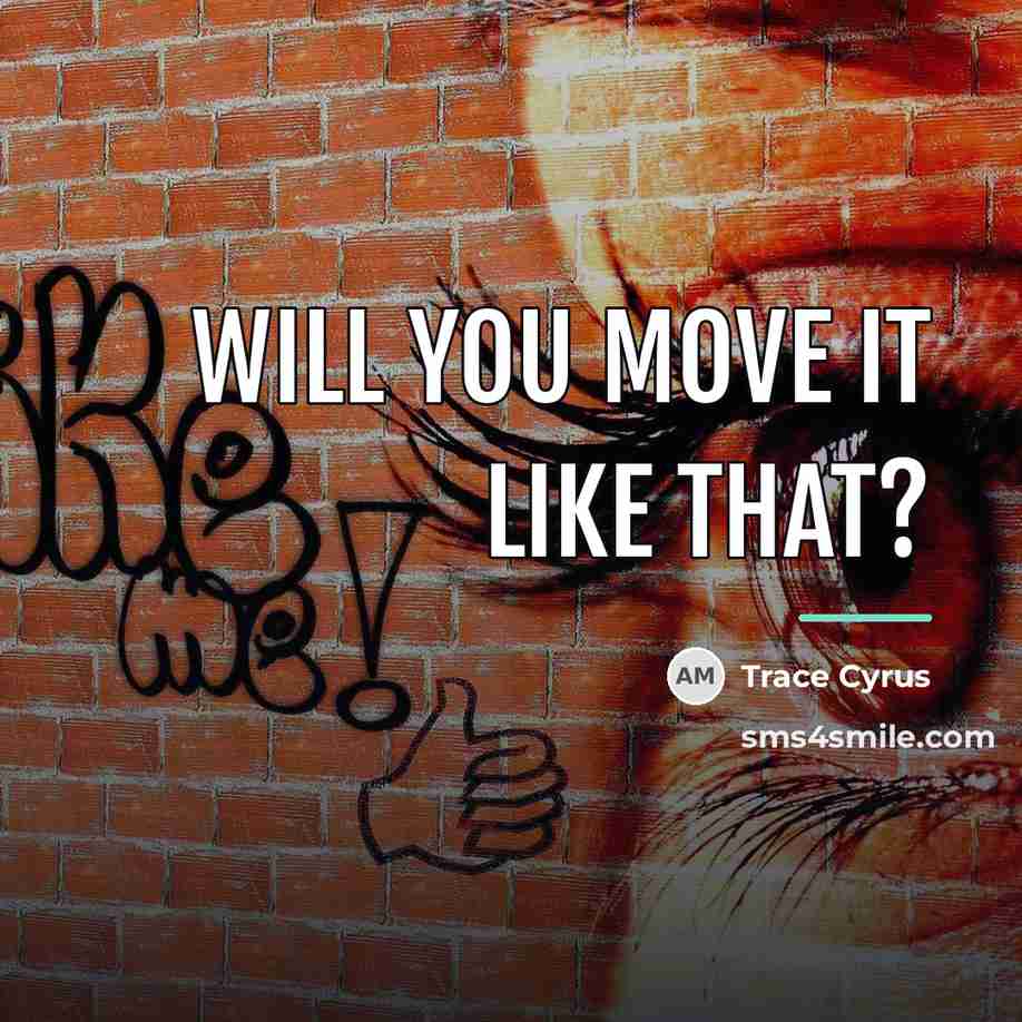 “Will you move it like that?…” quote by Trace Cyrus