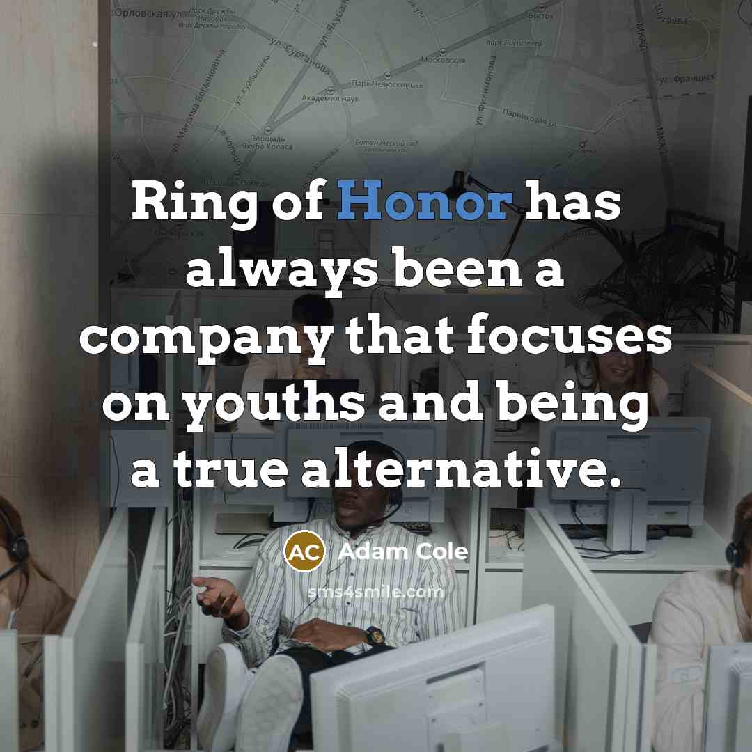 “Ring of Honor has always been a company that focuses…” quote by Adam Cole