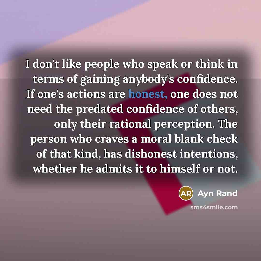 “I don't like people who speak or think in terms…” quote by Ayn Rand