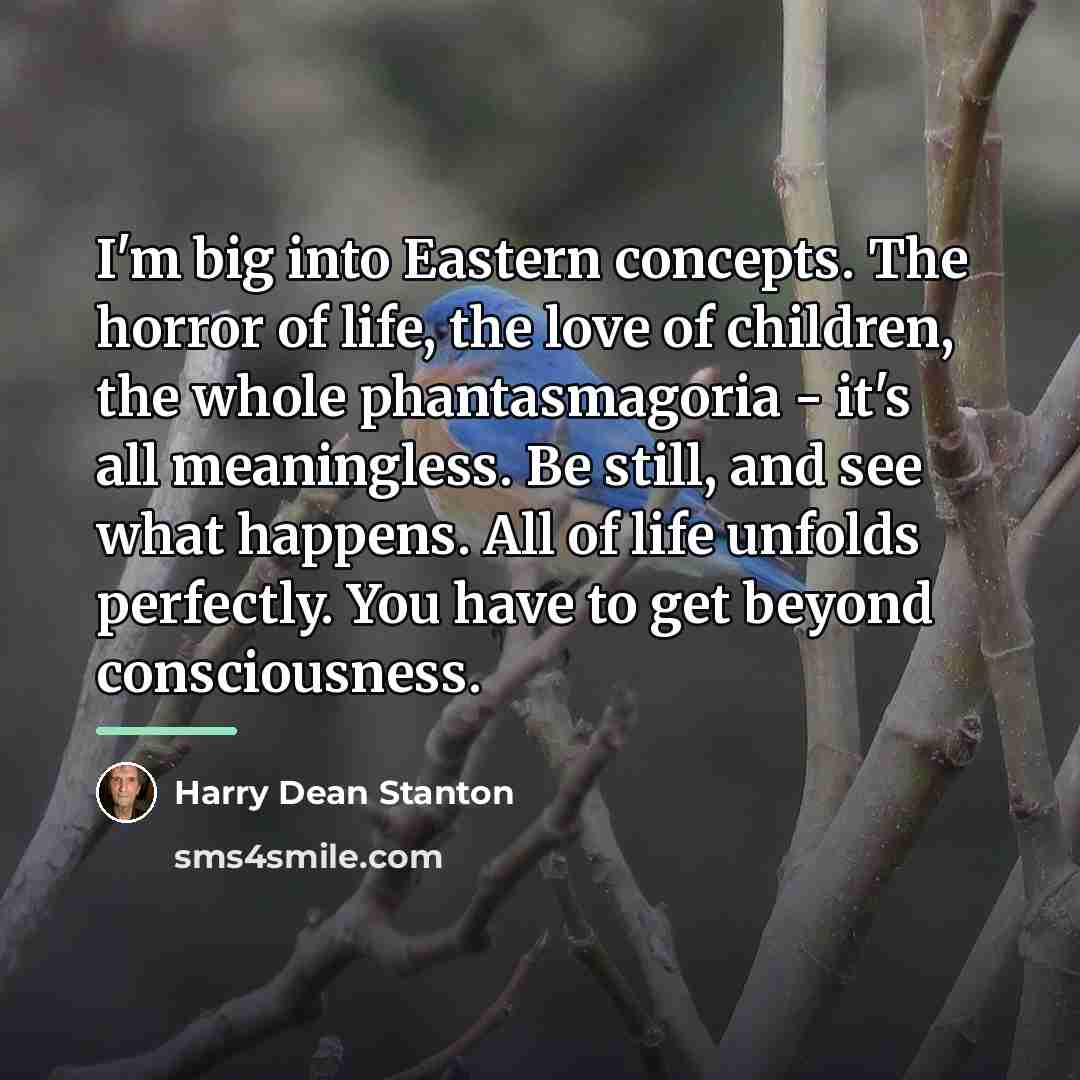 “I'm big into Eastern concepts. The horror of life, the…” quote by Harry Dean Stanton