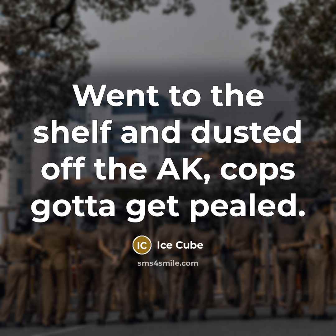 “Went to the shelf and dusted off the AK, cops…” quote by Ice Cube