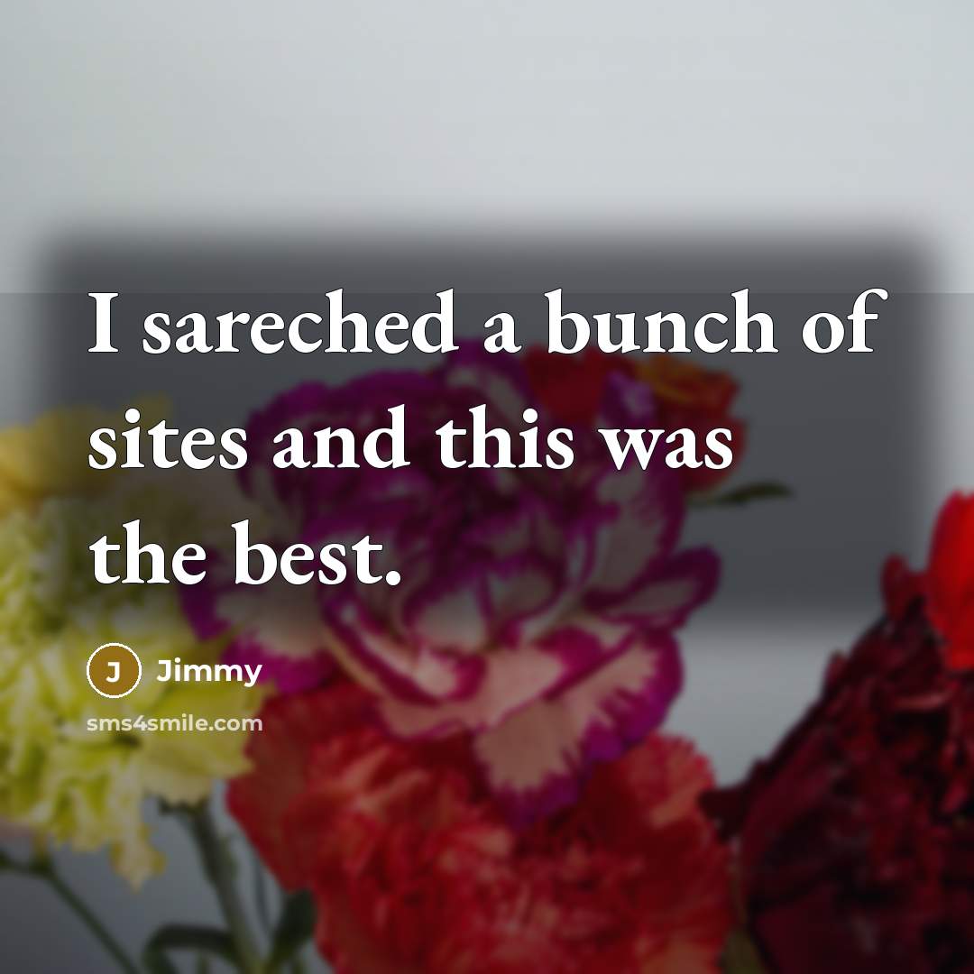 “I sareched a bunch of sites and this was the best.” quote by Jimmy