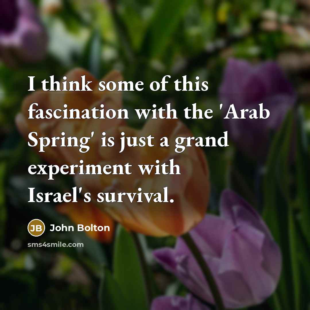 “I think some of this fascination with the 'Arab Spring'…” quote by John Bolton