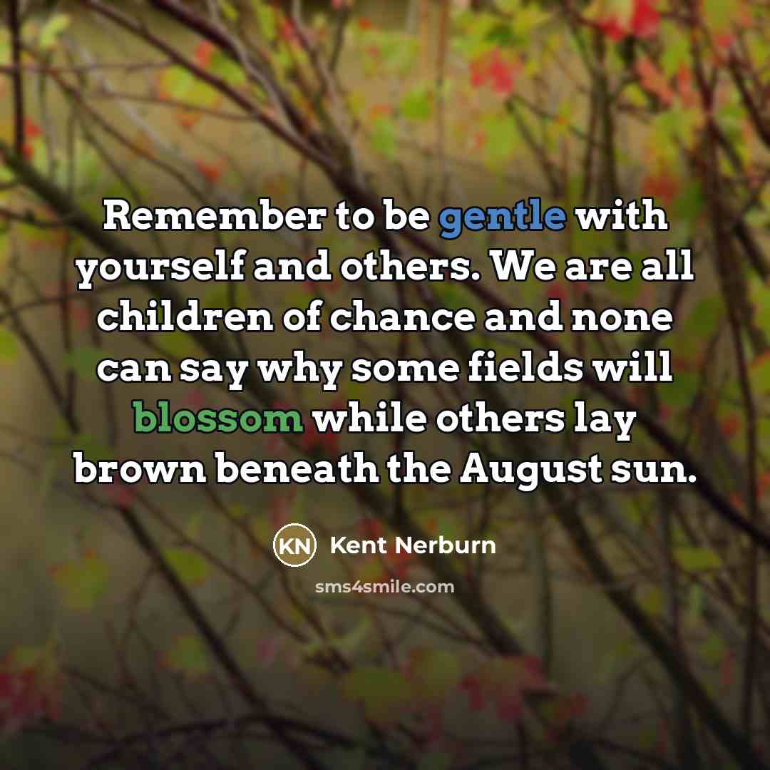 “Remember to be gentle with yourself and others. We are…” quote by Kent Nerburn
