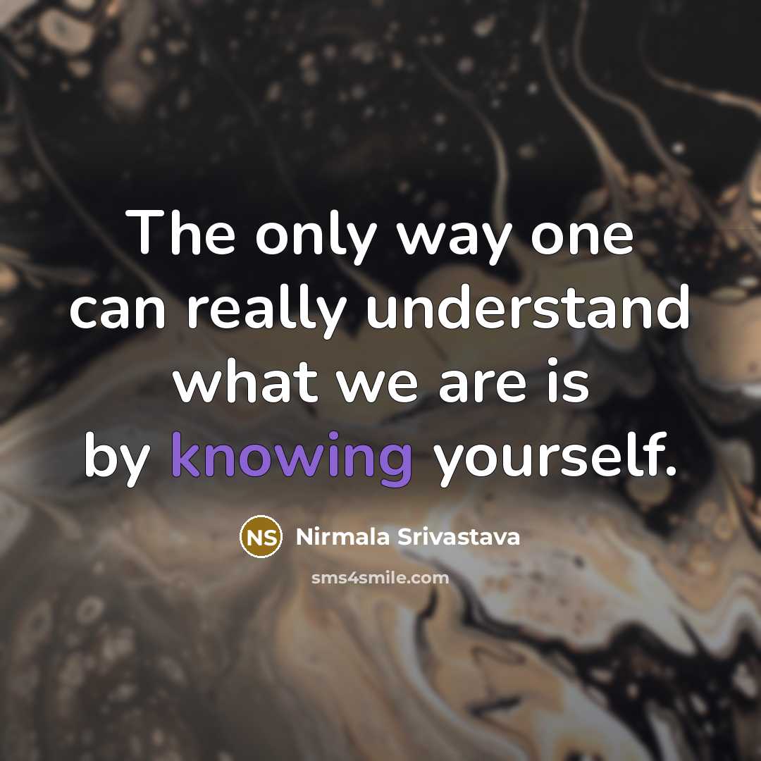 “The only way one can really understand what we are…” quote by Nirmala Srivastava