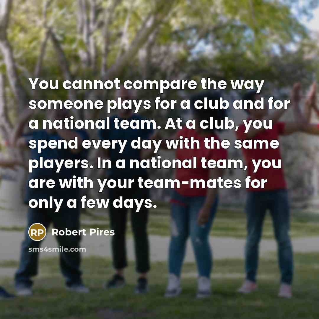 “You cannot compare the way someone plays for a club…” quote by Robert Pires