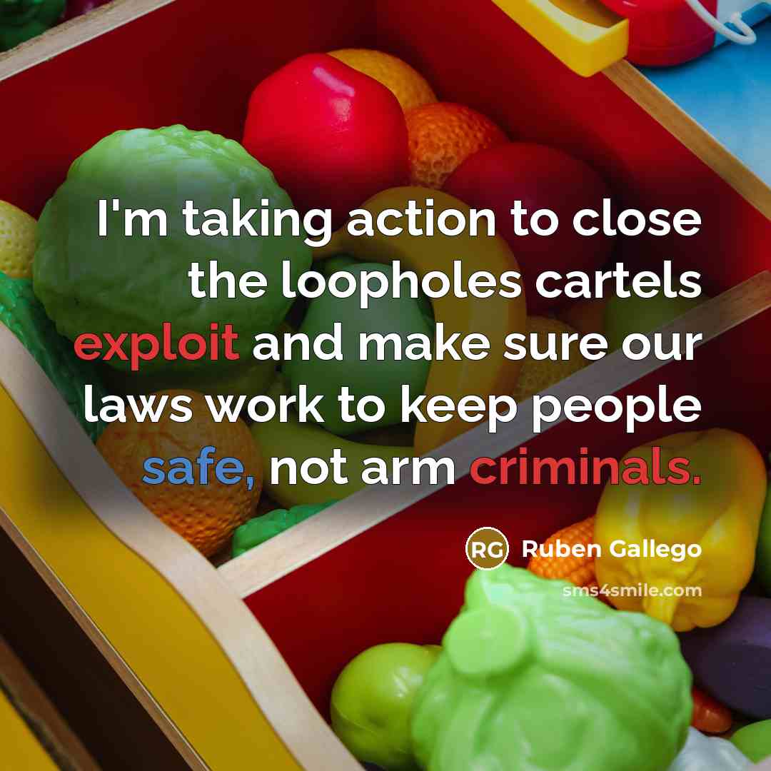 “I'm taking action to close the loopholes cartels exploit and…” quote by Ruben Gallego