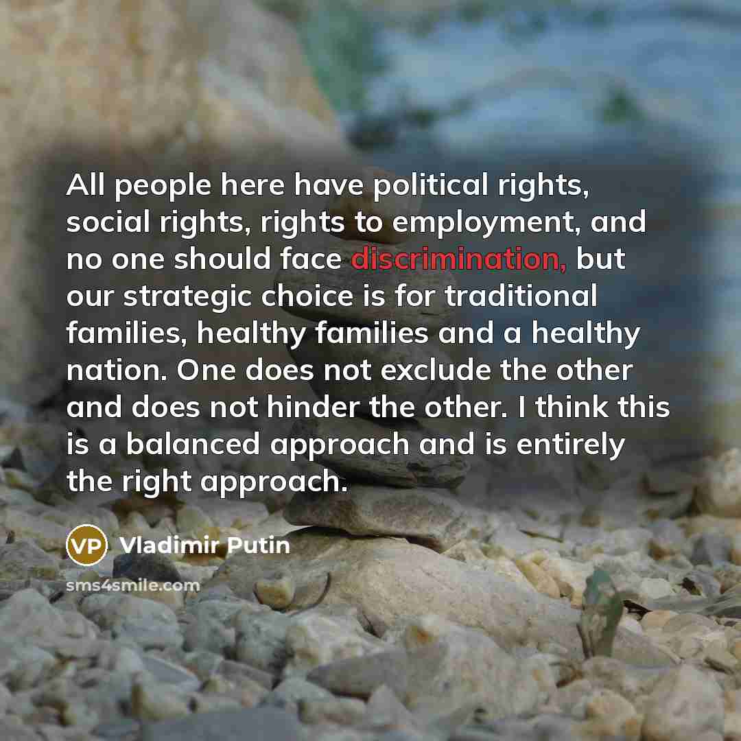 “All people here have political rights, social rights, rights to…” quote by Vladimir Putin