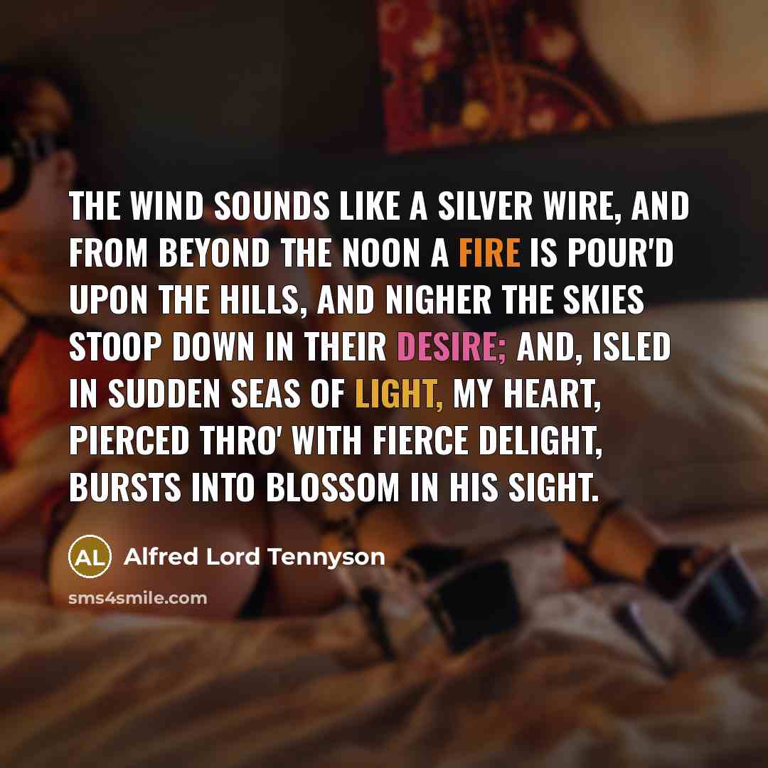 “The wind sounds like a silver wire, And from beyond…” quote by Alfred Lord Tennyson