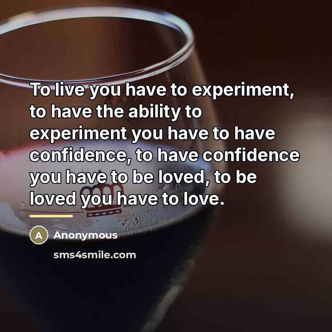 “To live you have to experiment, to have the ability…” quote by Anonymous