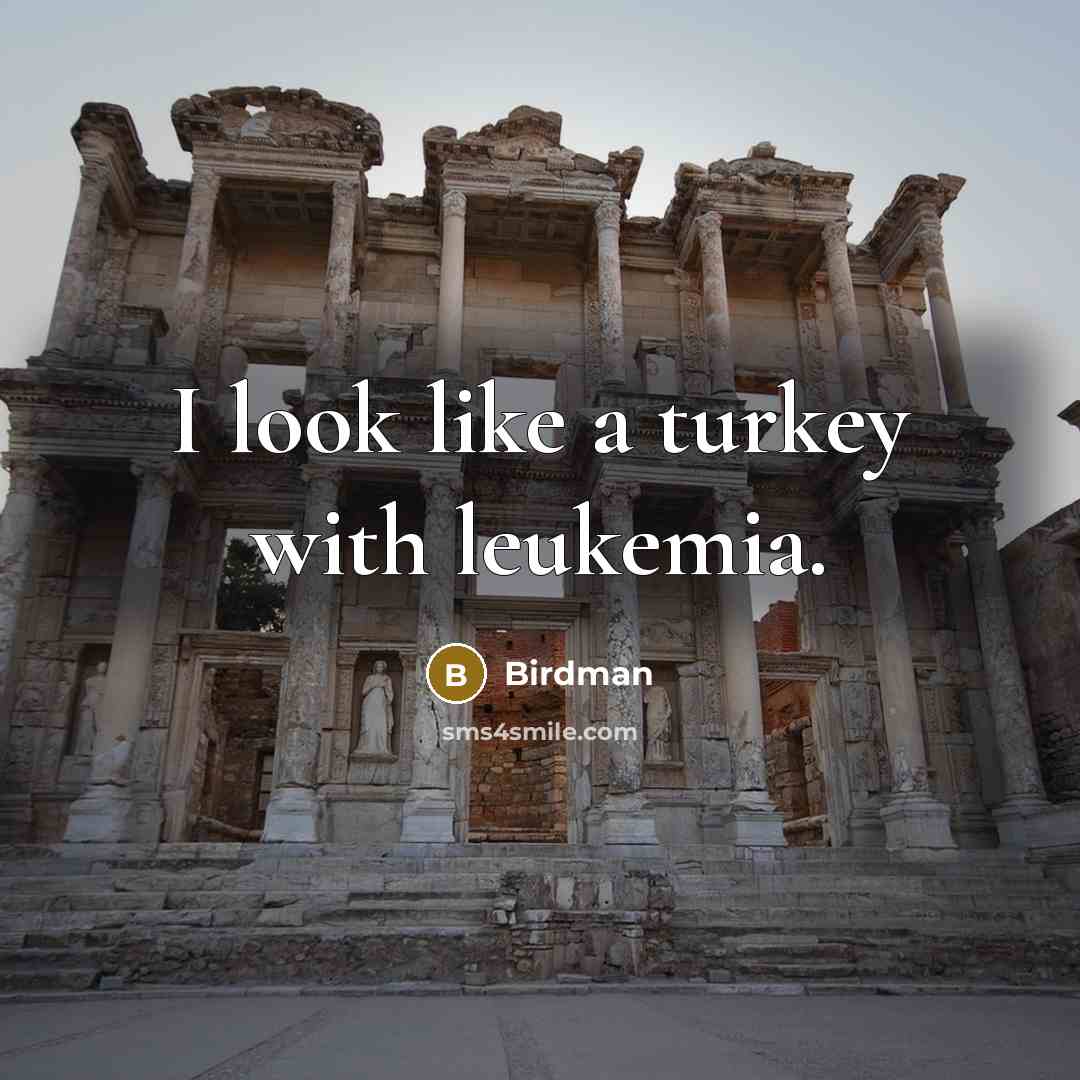 “I look like a turkey with leukemia.…” quote by Birdman