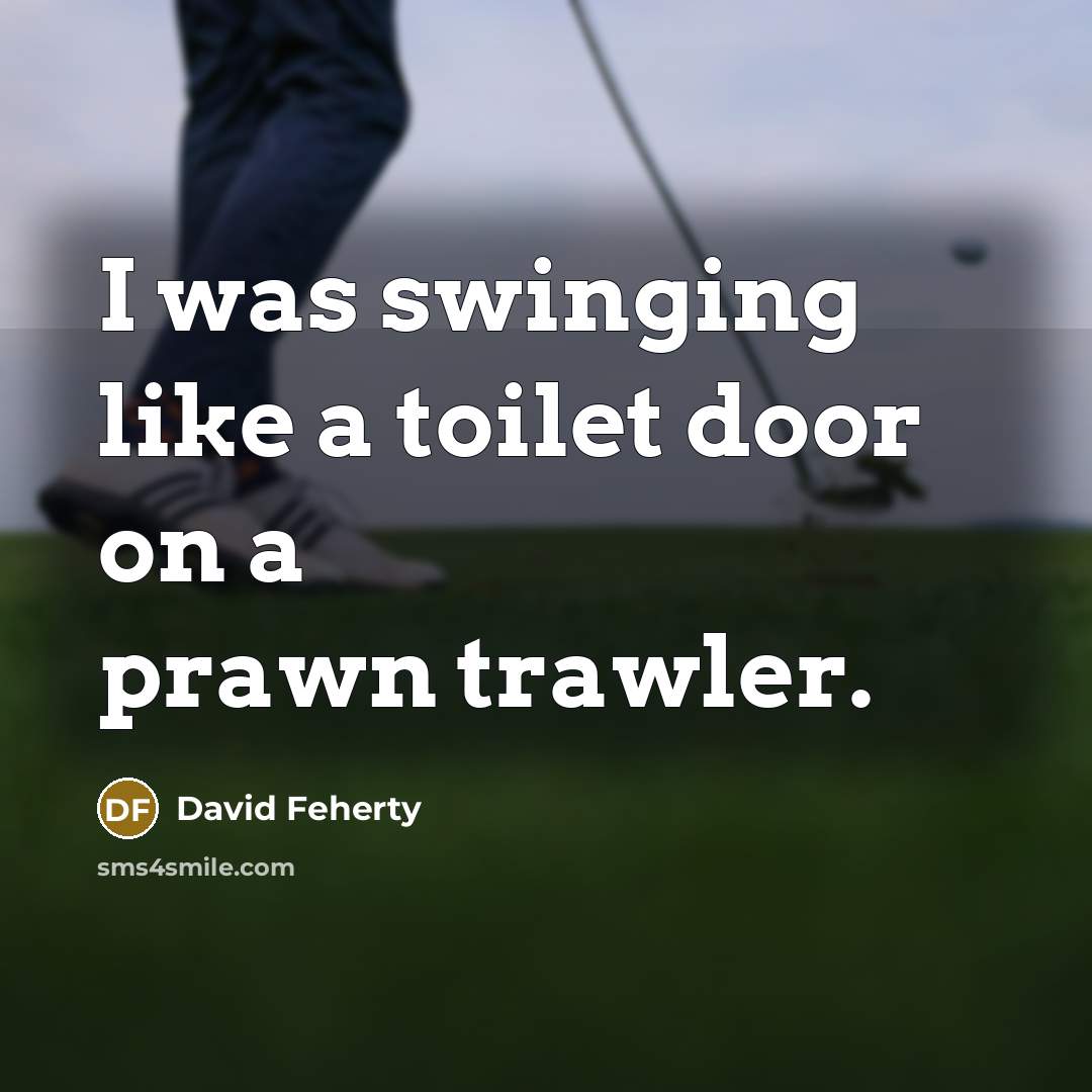 “I was swinging like a toilet door on a prawn…” quote by David Feherty