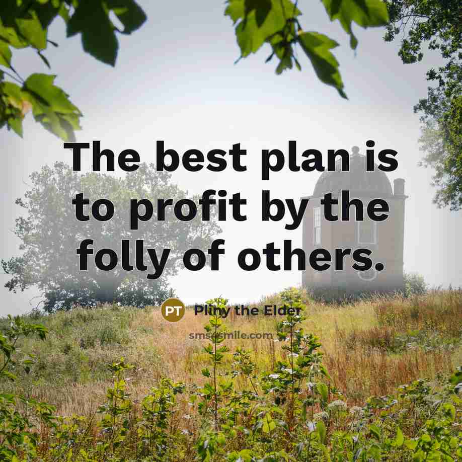 “The best plan is to profit by the folly of…” quote by Pliny the Elder