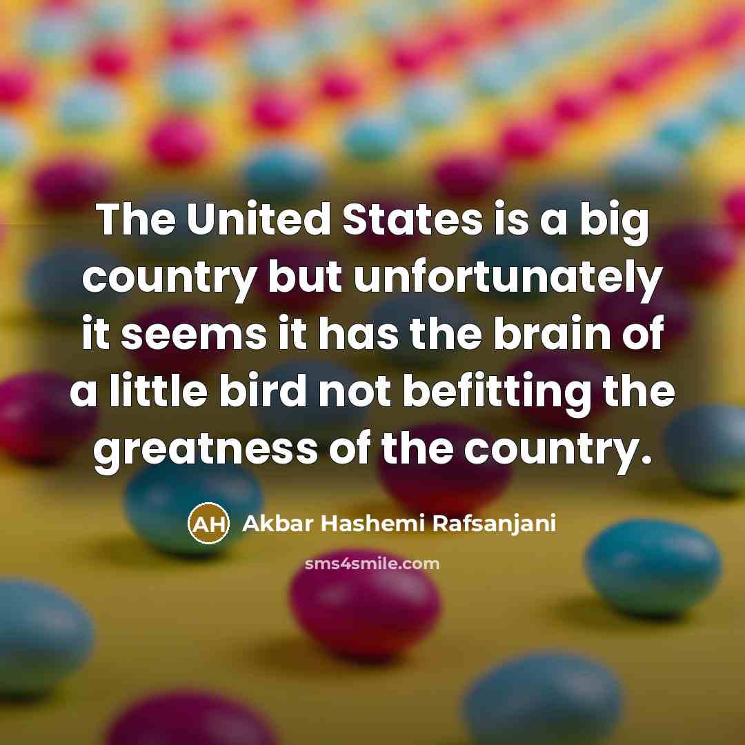 “The United States is a big country but unfortunately it…” quote by Akbar Hashemi Rafsanjani