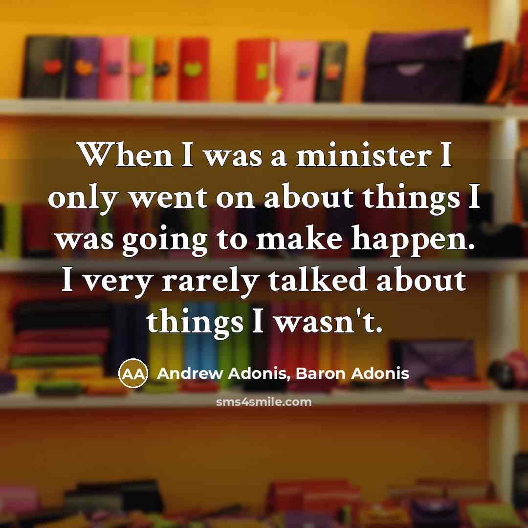 “When I was a minister I only went on about…” quote by Andrew Adonis, Baron Adonis