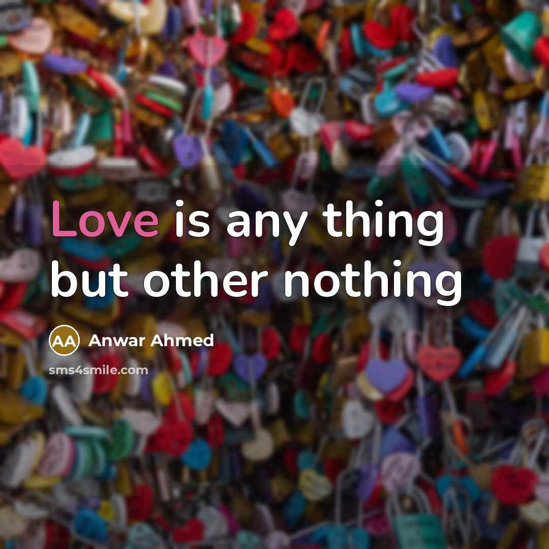 “Love is any thing but other nothing…” quote by Anwar Ahmed