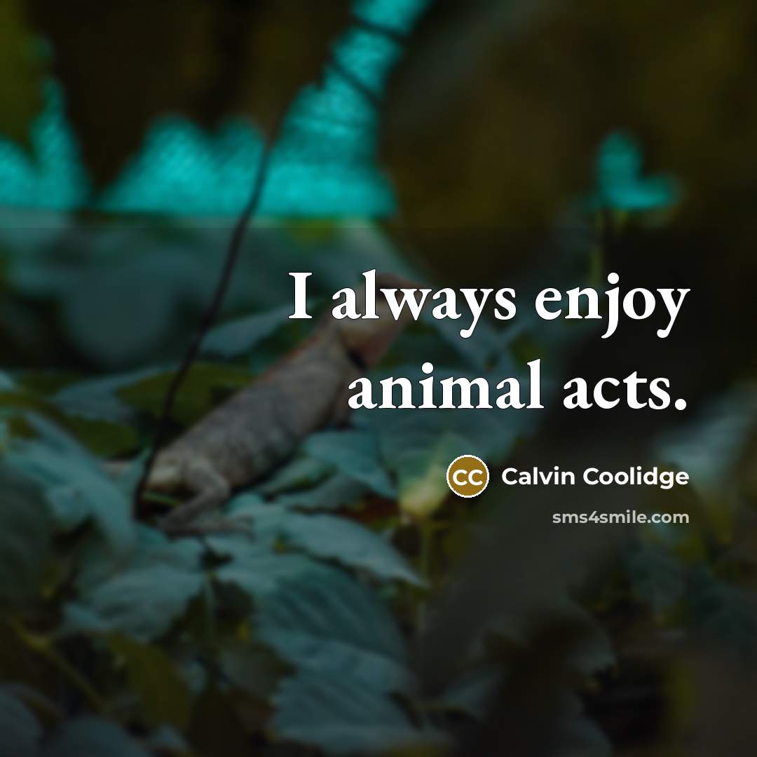 “I always enjoy animal acts.…” quote by Calvin Coolidge