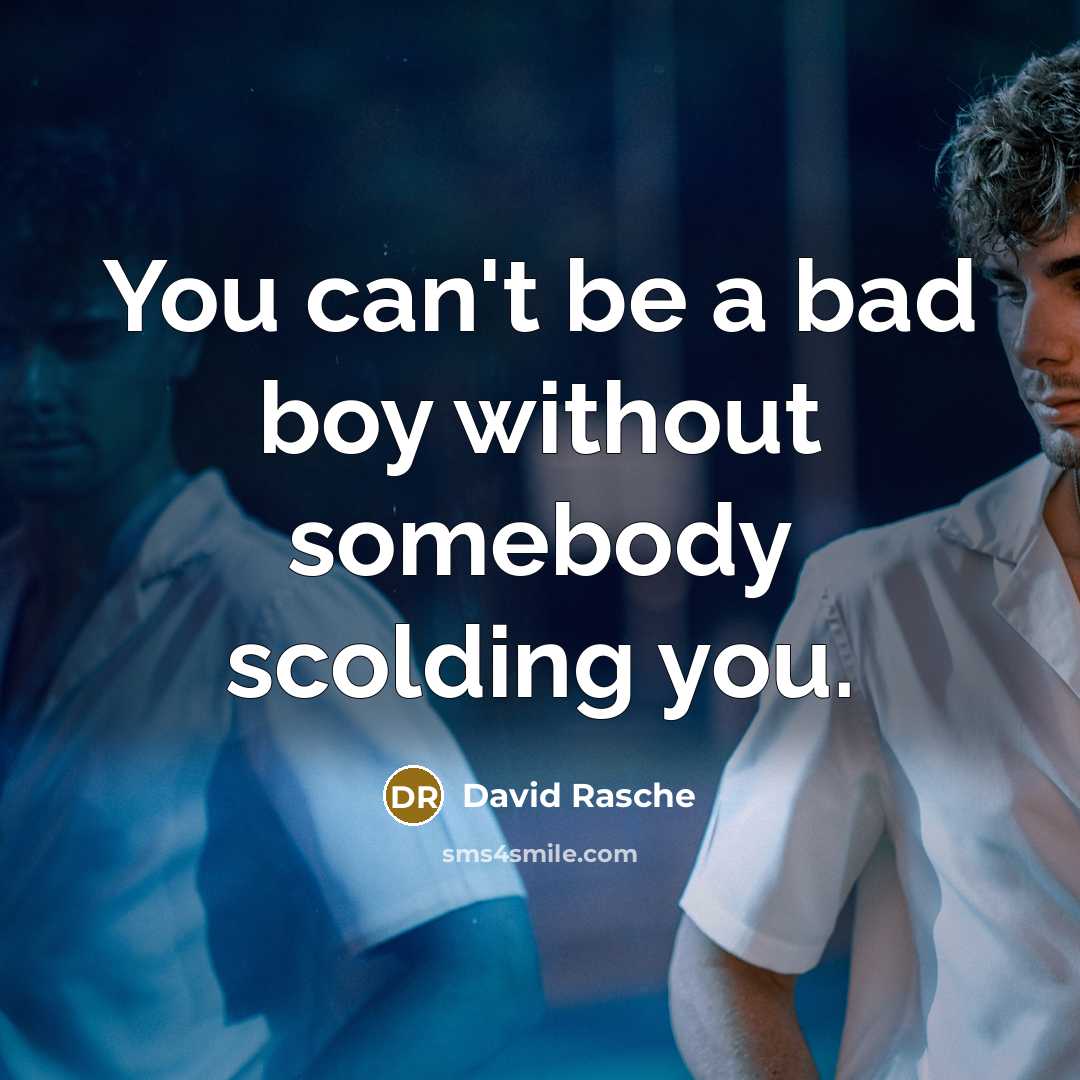 “You can't be a bad boy without somebody scolding you.…” quote by David Rasche