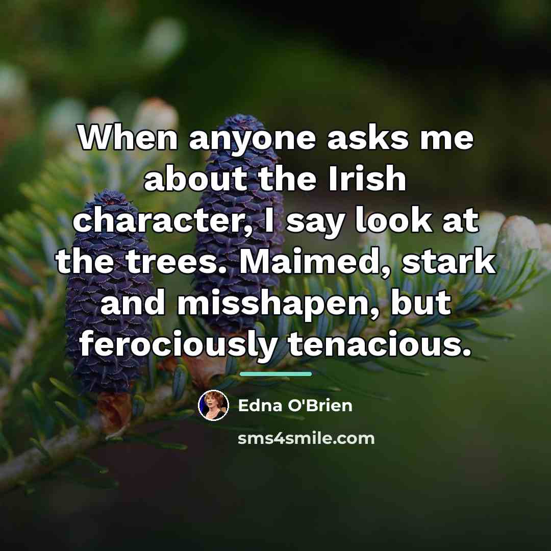 “When anyone asks me about the Irish character, I say…” quote by Edna O'Brien