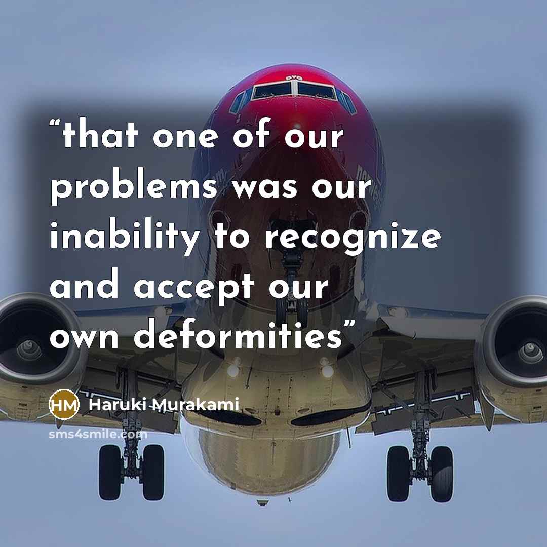 “that one of our problems was our inability to recognize and accept our own deformities” quote by Haruki Murakami