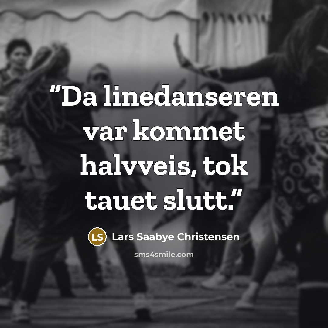 “Da linedanseren var kommet halvveis, tok tauet slutt.” quote by Lars Saabye Christensen