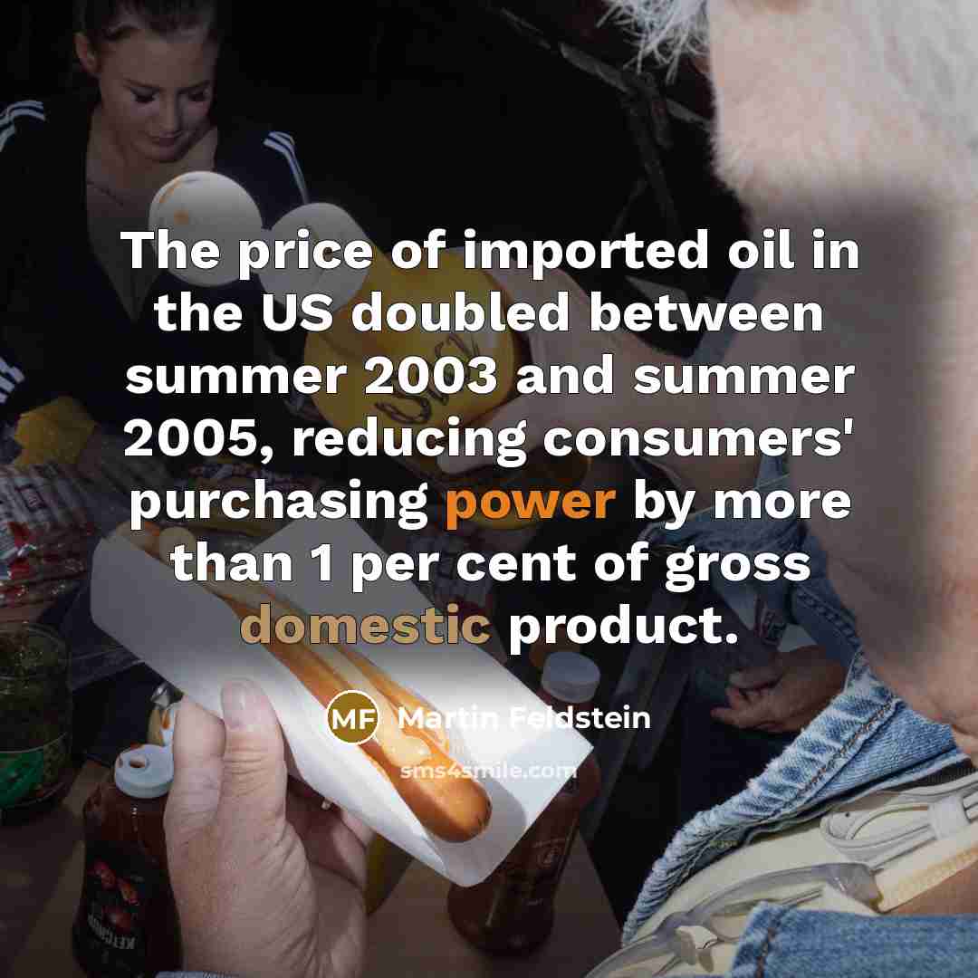 “The price of imported oil in the US doubled between…” quote by Martin Feldstein