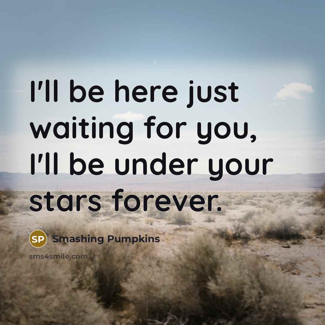 “I'll be here just waiting for you, I'll be under…” quote by Smashing Pumpkins