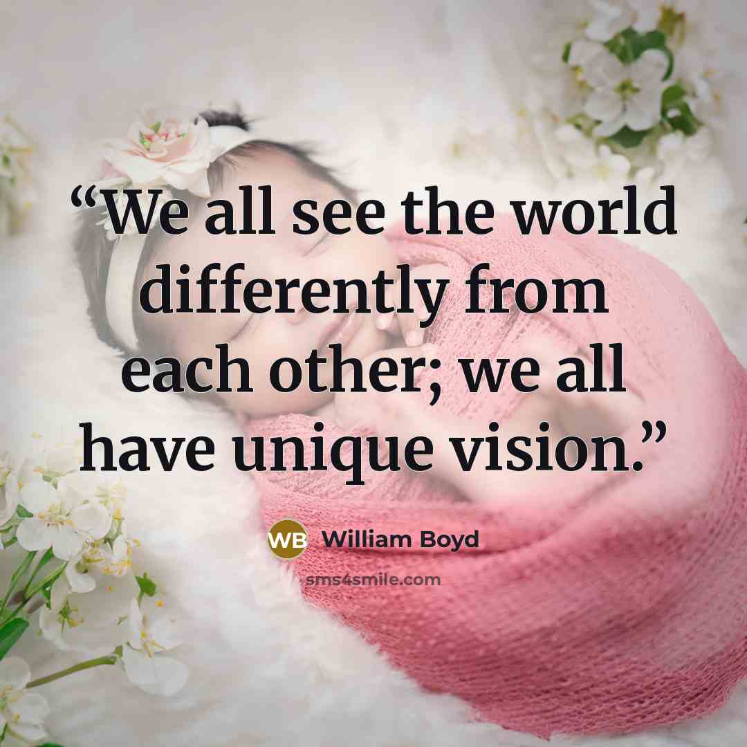 “We all see the world differently from each other; we all have unique vision.” quote by William Boyd