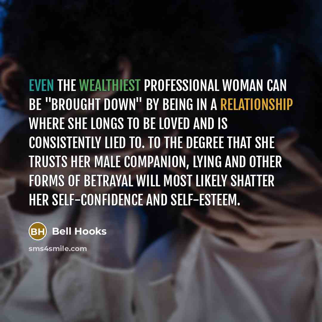 “Even the wealthiest professional woman can be "brought down" by…” quote by Bell Hooks