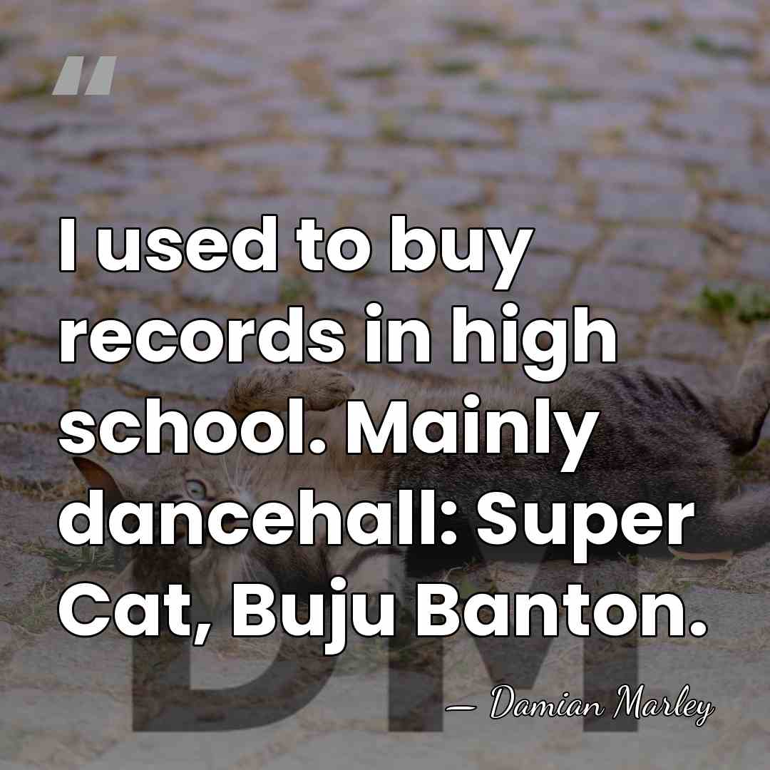 I used to buy records in high school. Mainly dancehall: Super Cat,&hellip; - Damian Marley