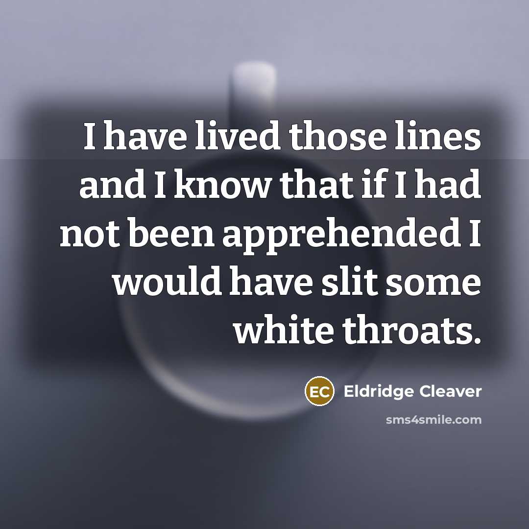 “I have lived those lines and I know that if…” quote by Eldridge Cleaver