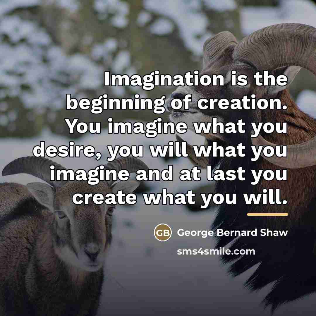 “Imagination is the beginning of creation. You imagine what you…” quote by George Bernard Shaw