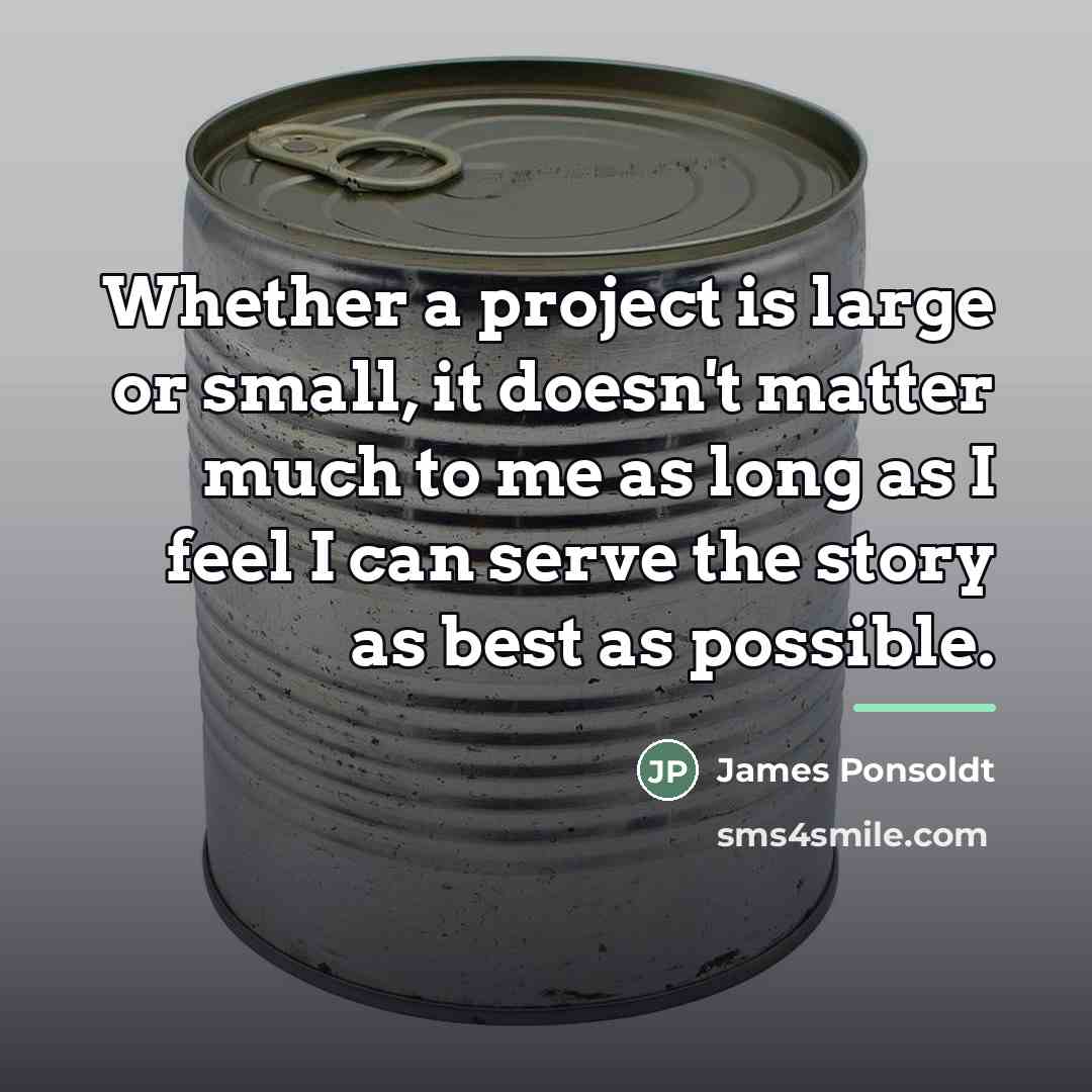 “Whether a project is large or small, it doesn't matter…” quote by James Ponsoldt