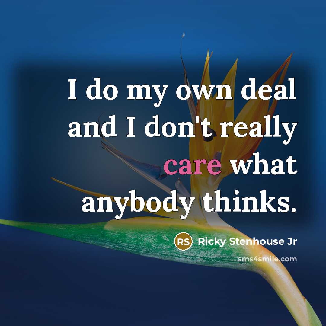 “I do my own deal and I don't really care…” quote by Ricky Stenhouse Jr