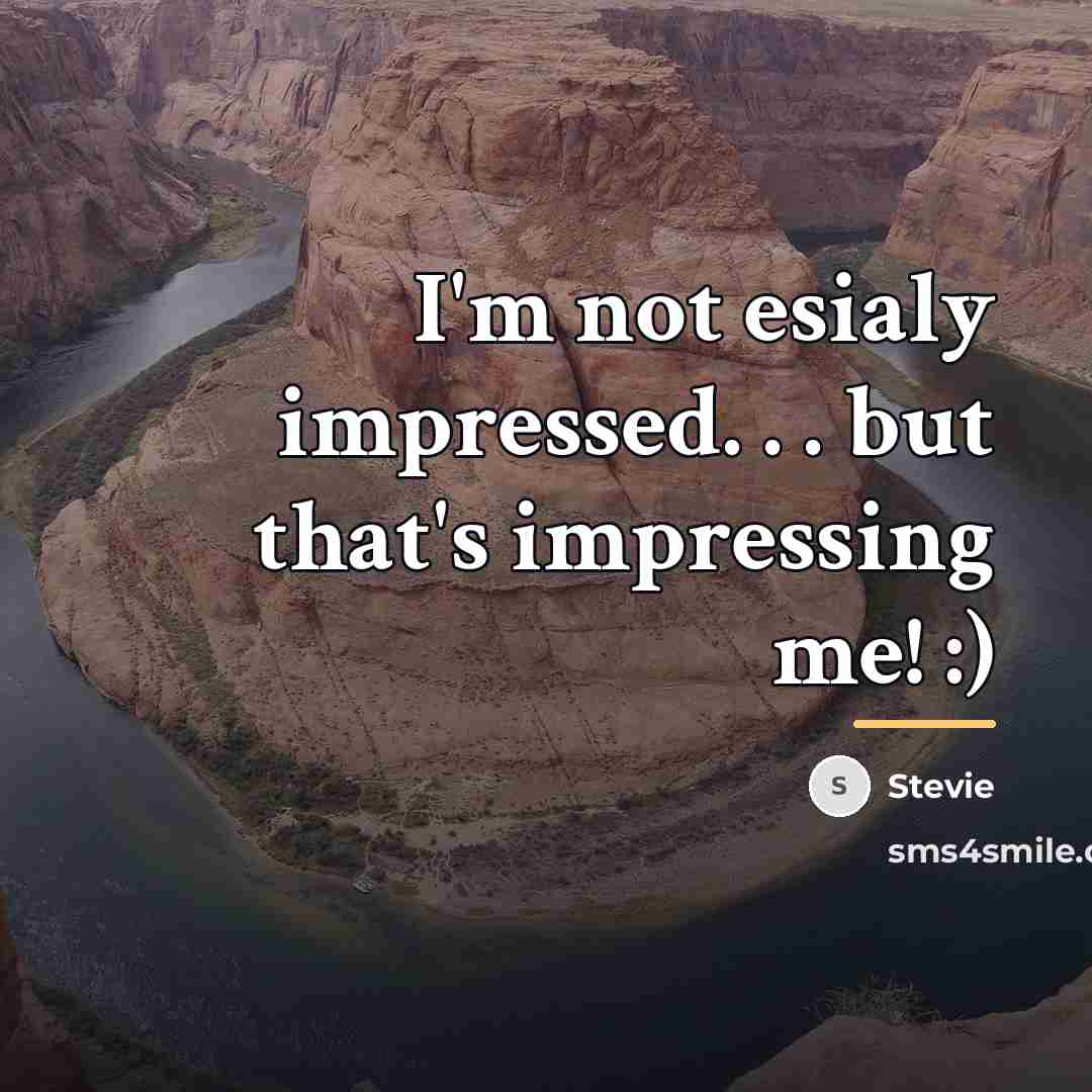 “I'm not esialy impressed. . . but that's impressing me!…” quote by Stevie