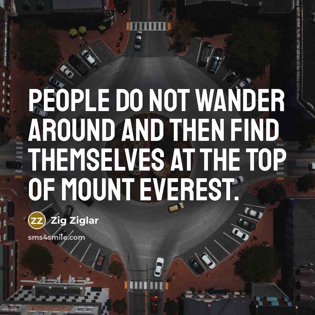 “People do not wander around and then find themselves at…” quote by Zig Ziglar