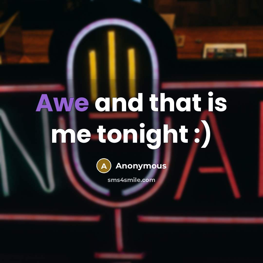 “Awe and that is me tonight :)” quote by Anonymous