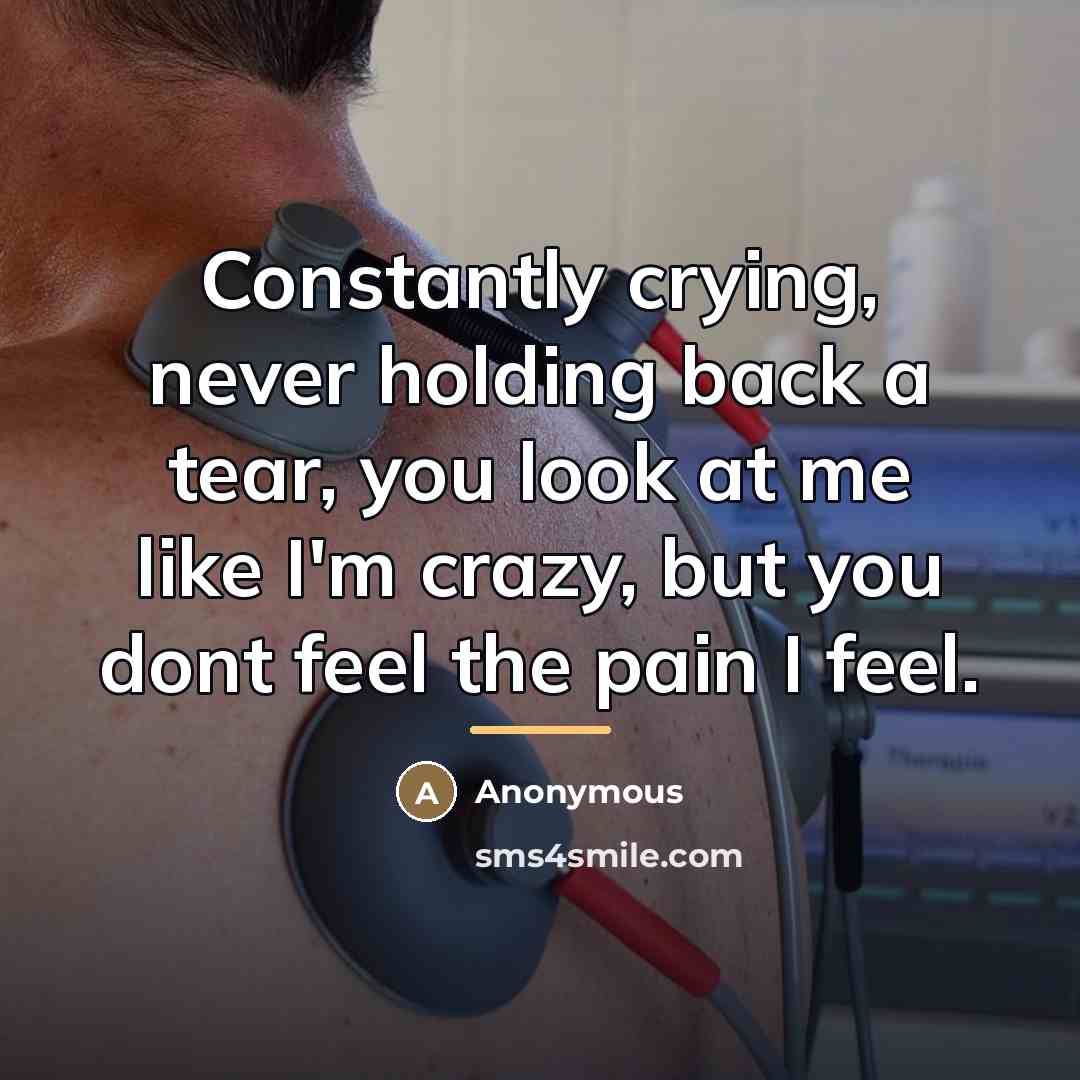 “Constantly crying, never holding back a tear, you look at…” quote by Anonymous