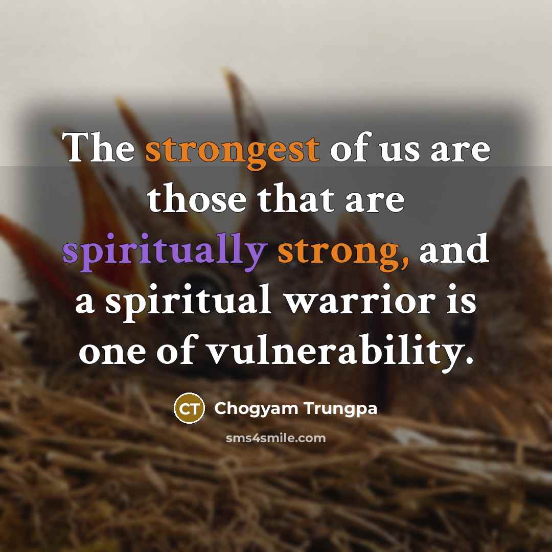 “The strongest of us are those that are spiritually strong,…” quote by Chogyam Trungpa