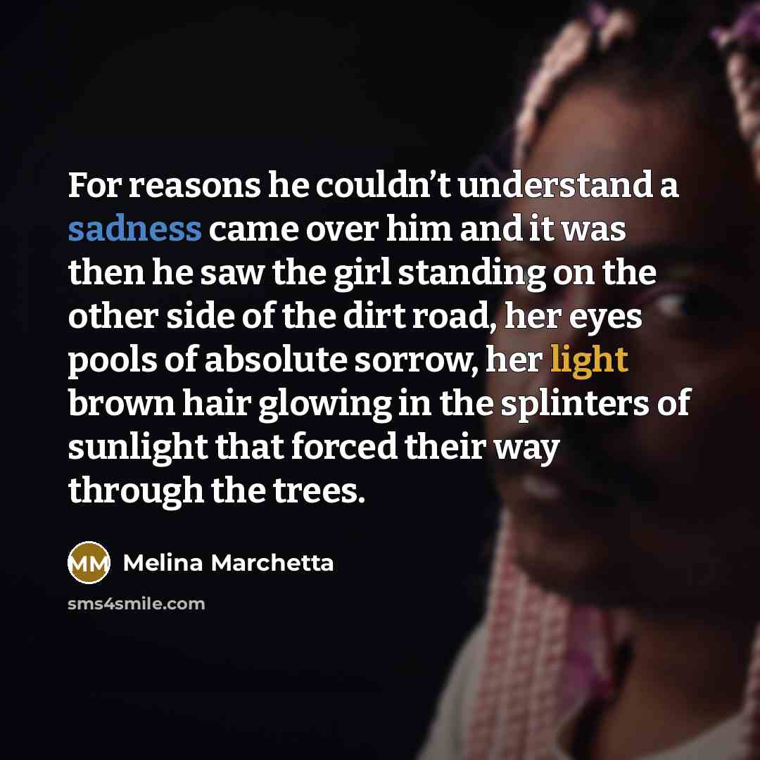 “For reasons he couldn’t understand a sadness came over him…” quote by Melina Marchetta
