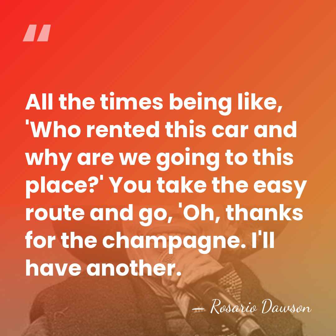 All the times being like, 'Who rented this car and why are&hellip; - Rosario Dawson