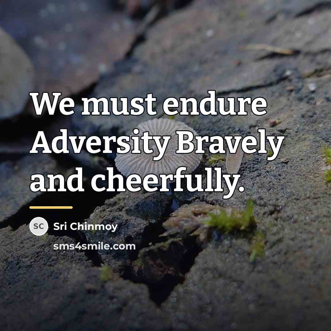 “We must endure Adversity Bravely and cheerfully.…” quote by Sri Chinmoy