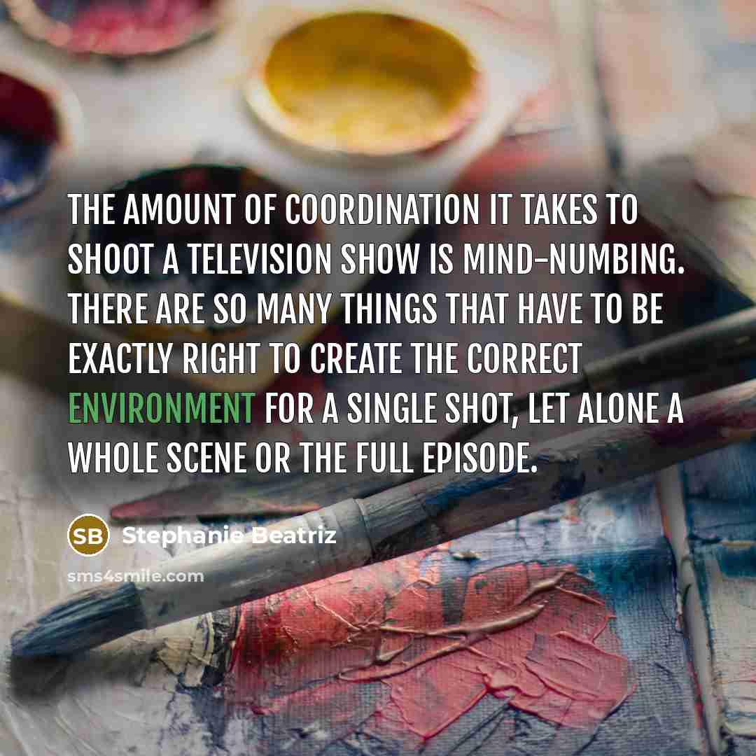 “The amount of coordination it takes to shoot a television…” quote by Stephanie Beatriz