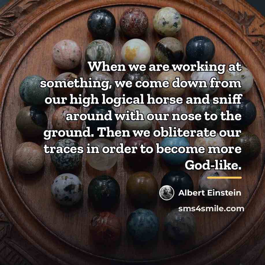 “When we are working at something, we come down from…” quote by Albert Einstein