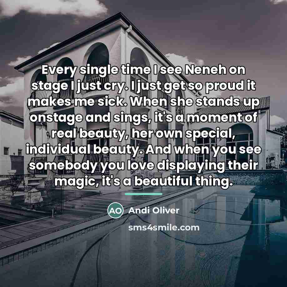 “Every single time I see Neneh on stage I just…” quote by Andi Oliver