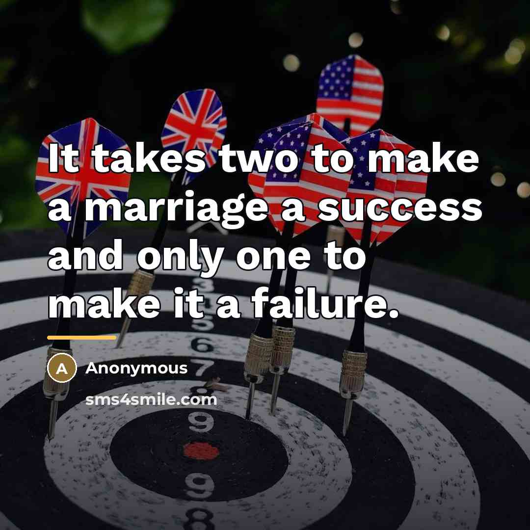 “It takes two to make a marriage a success and…” quote by Anonymous